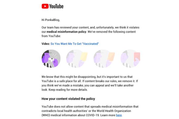 YouTube Warning