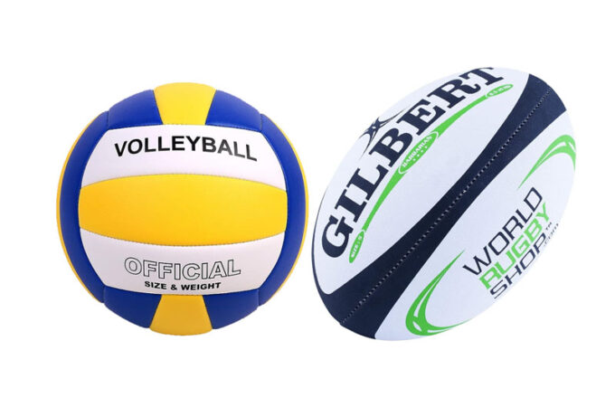 Volleyball and rugby balls